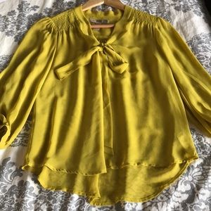 Yellow bow blouse